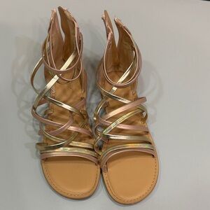 Metallics Strappy Sandals - Gold and Tan